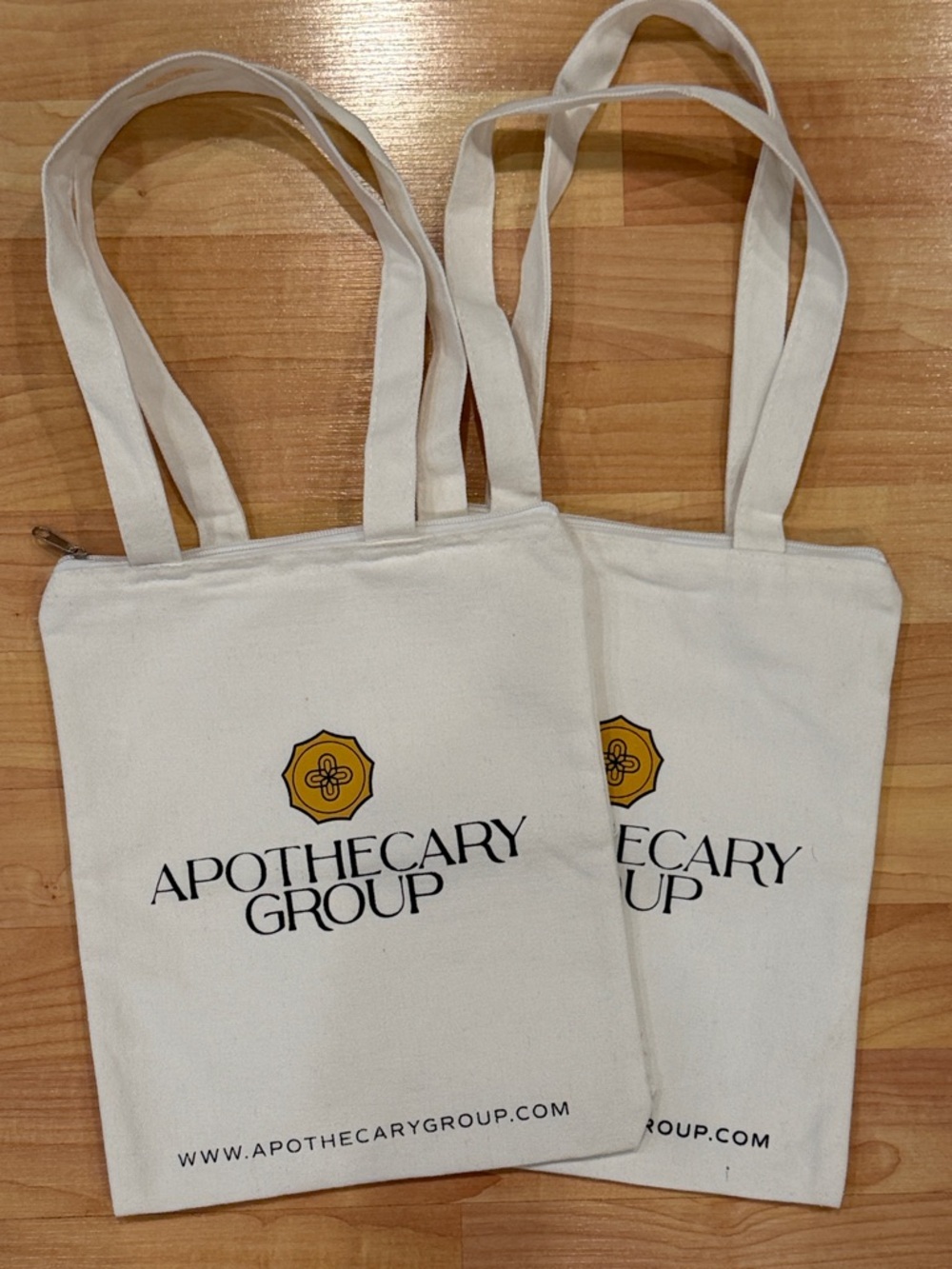 Apothecary Group Canvas Tote Bag with zipper Pack of 2